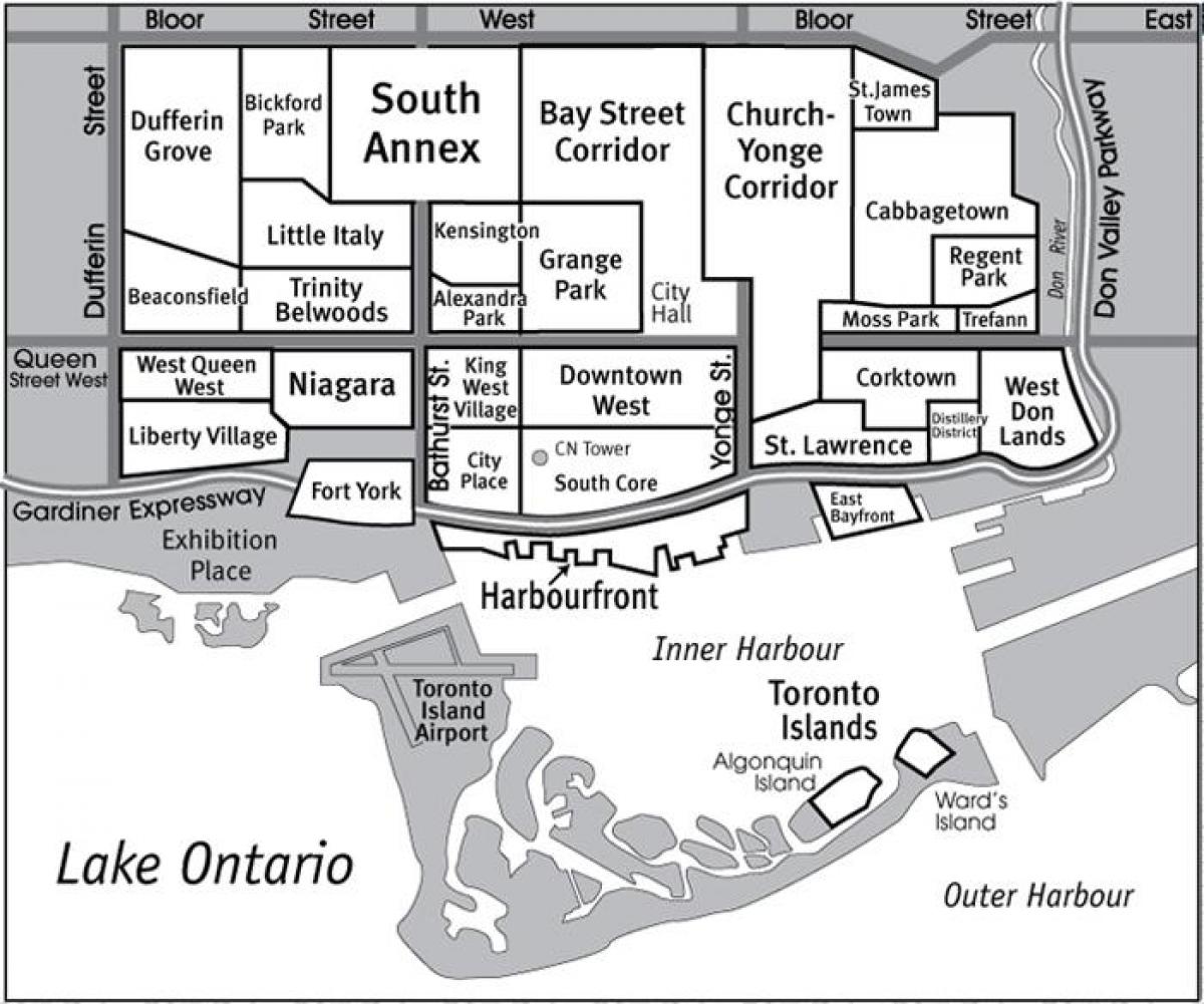 Mapa de Toronto Barrio guía