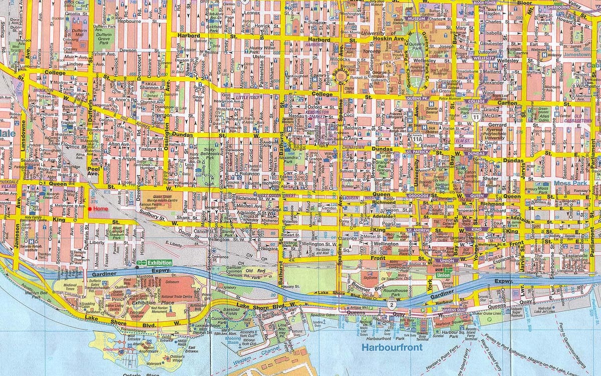 Mapa de Toronto Cidade Canadá