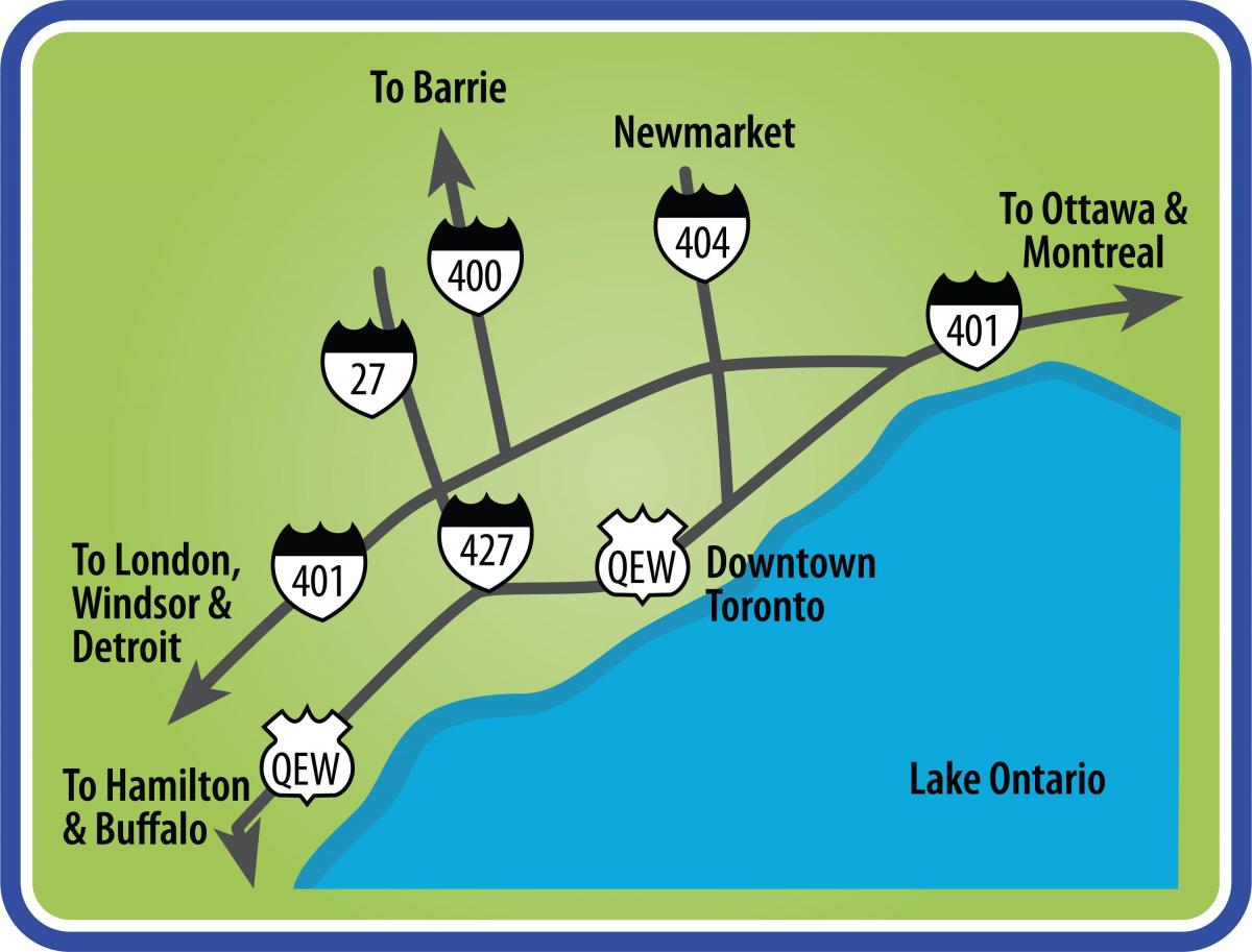 Mapa de Toronto direccións de condución