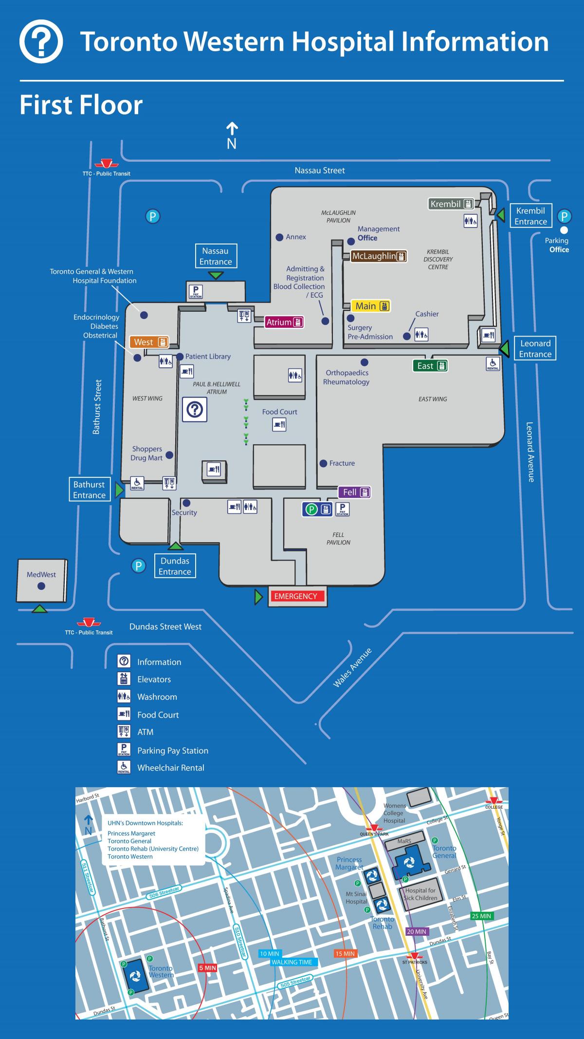 Mapa de Toronto Occidental Hospital
