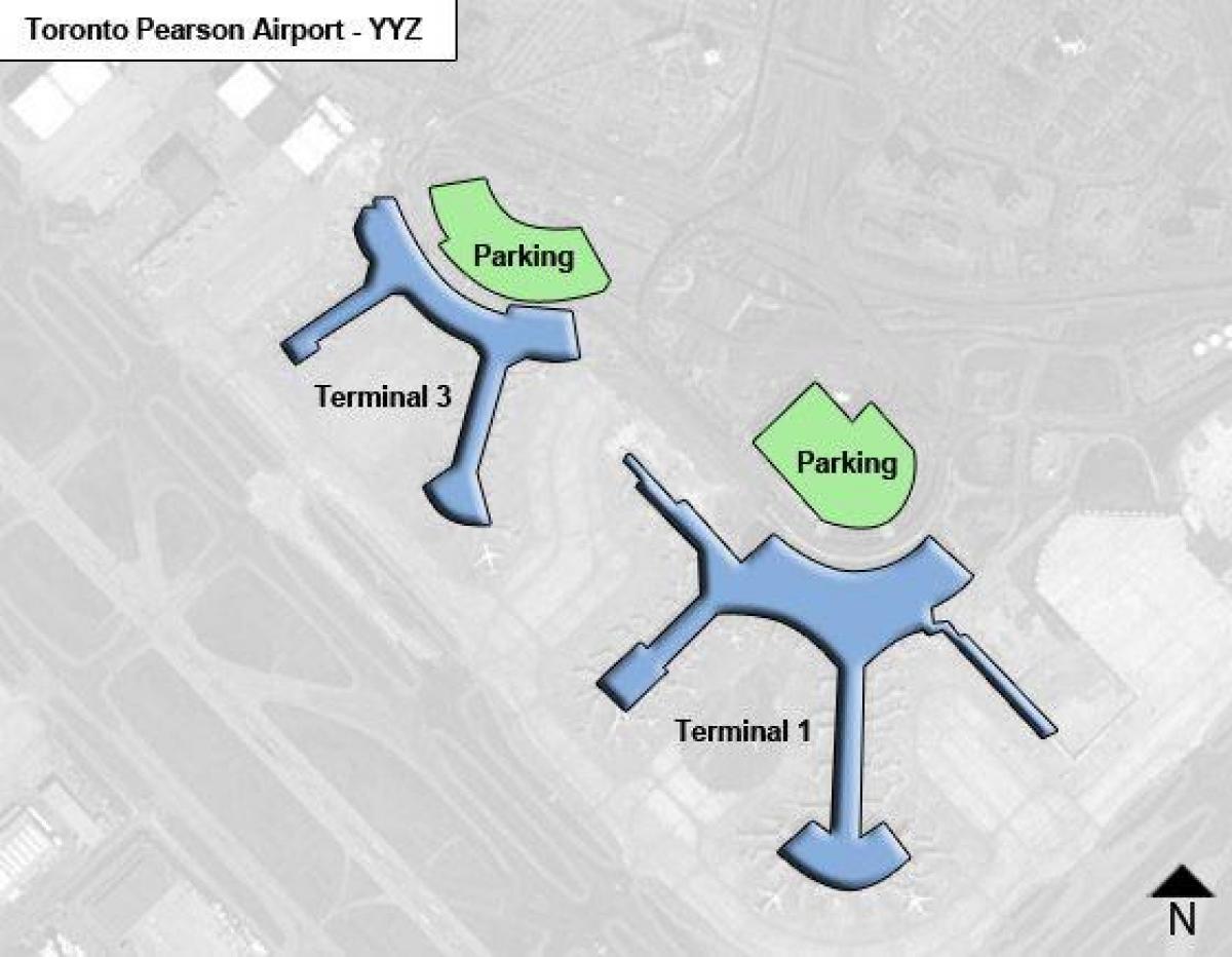 Mapa de Toronto Pearson aeroporto Canadá