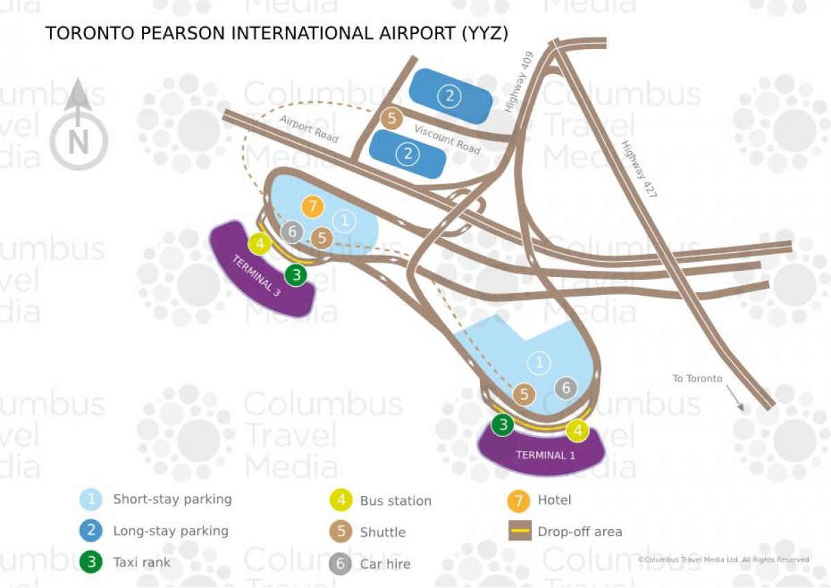 Mapa de Toronto Pearson aeroporto