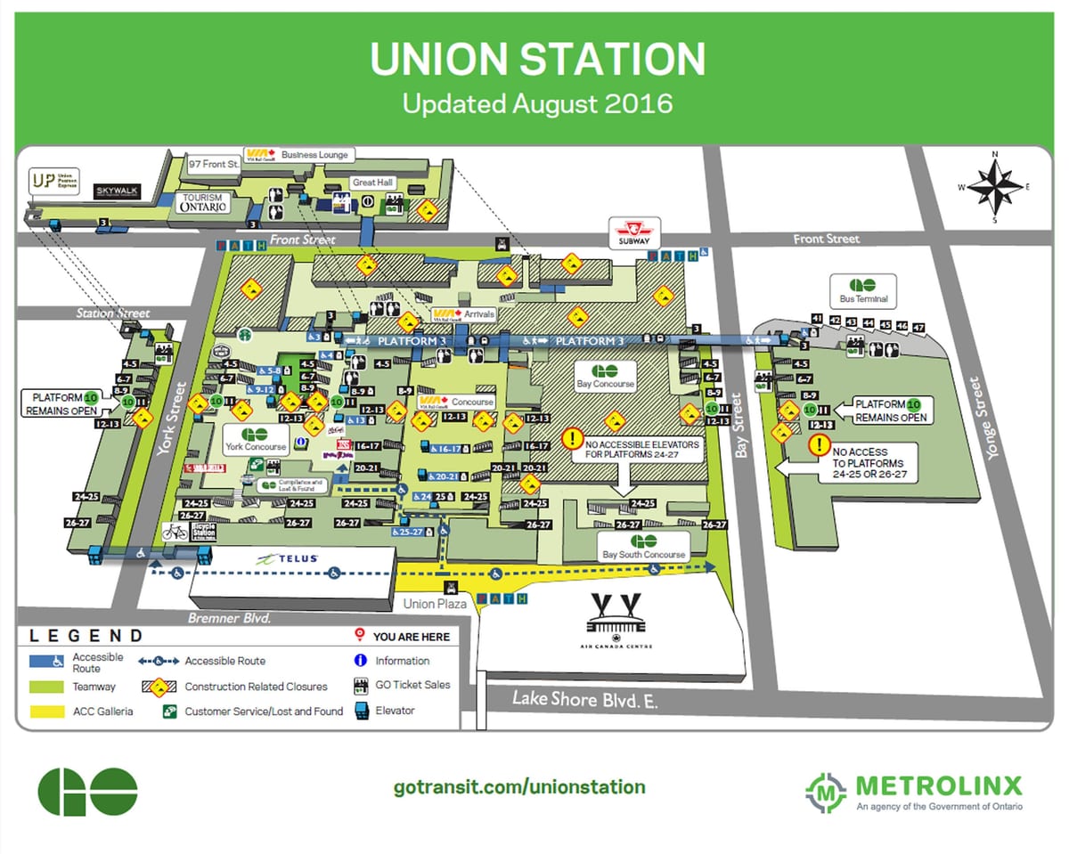 Mapa de Toronto Unión