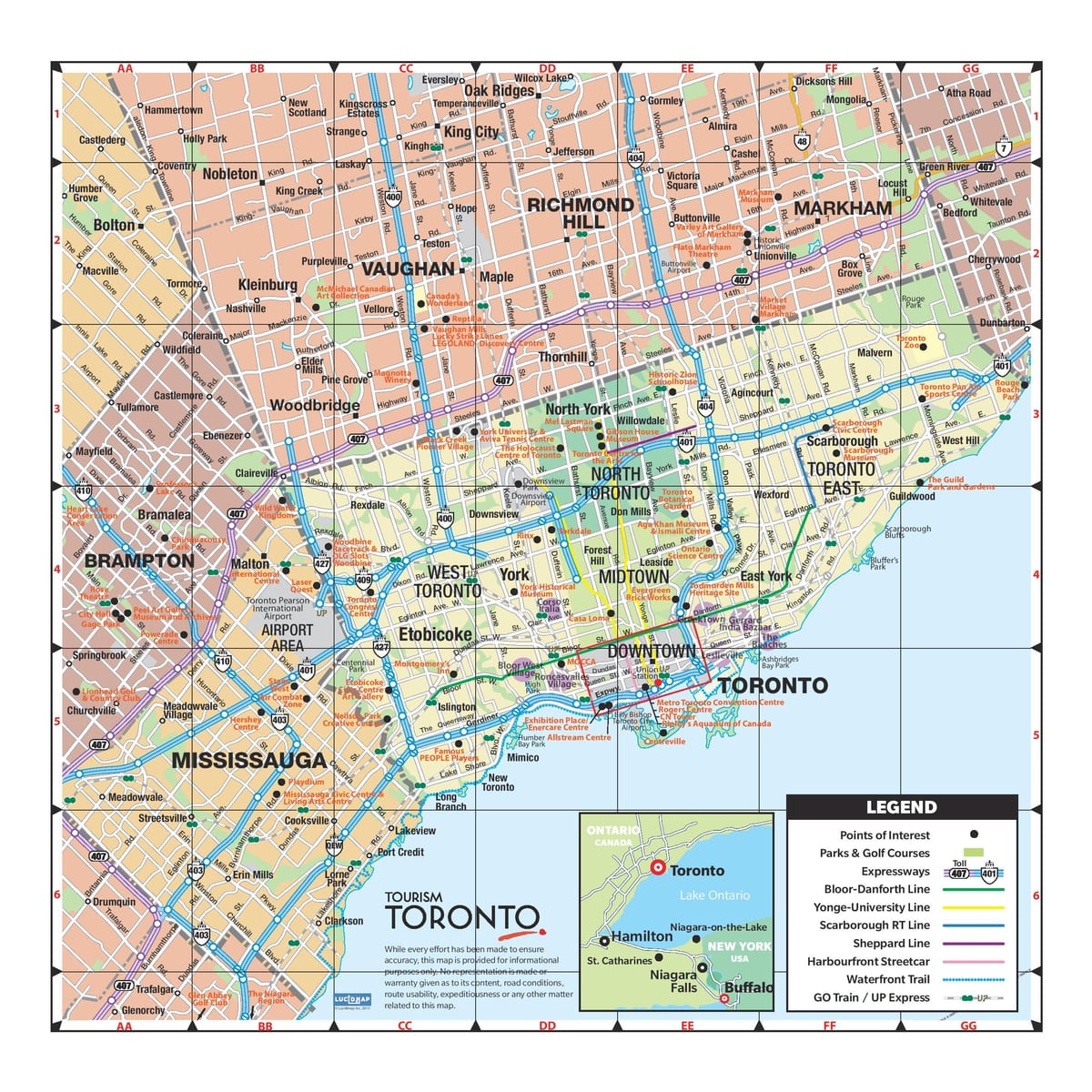 Mapa Turístico Toronto