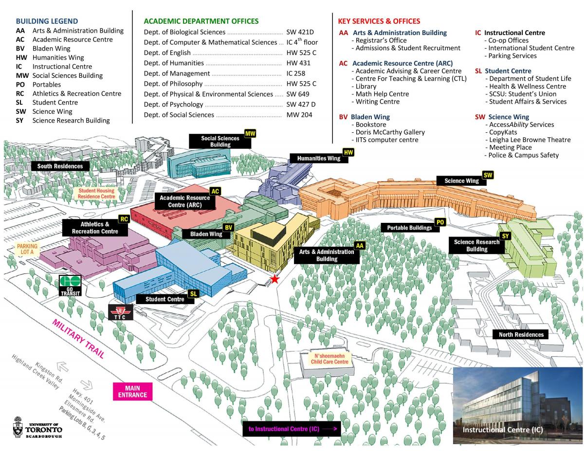 Mapa da universidade de Toronto, Scarborough campus