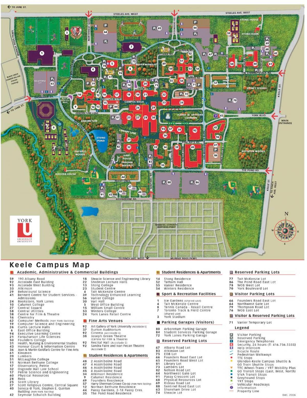 Mapa da universidade de York keele campus