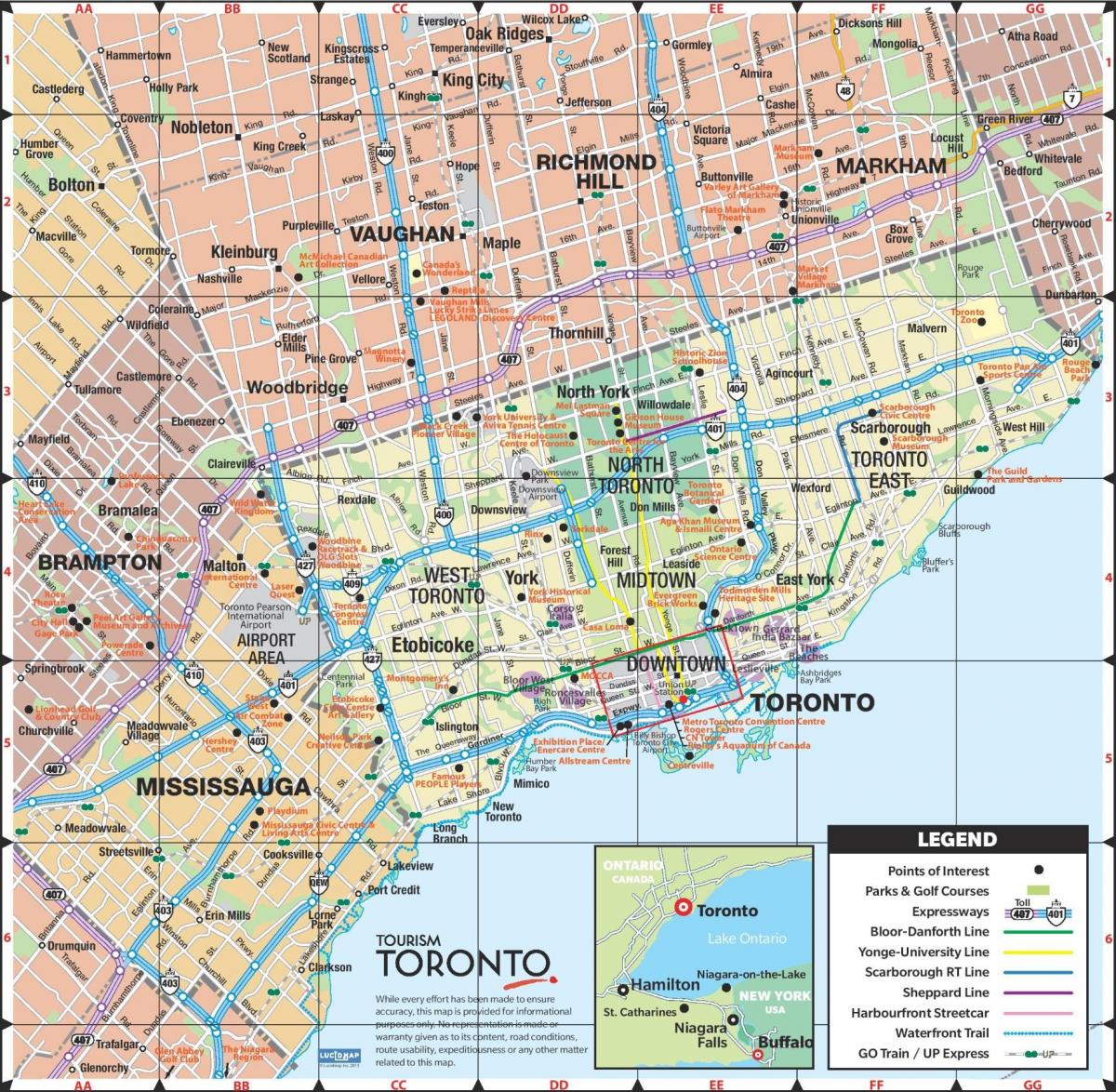 Mapa de vías expresas Toronto