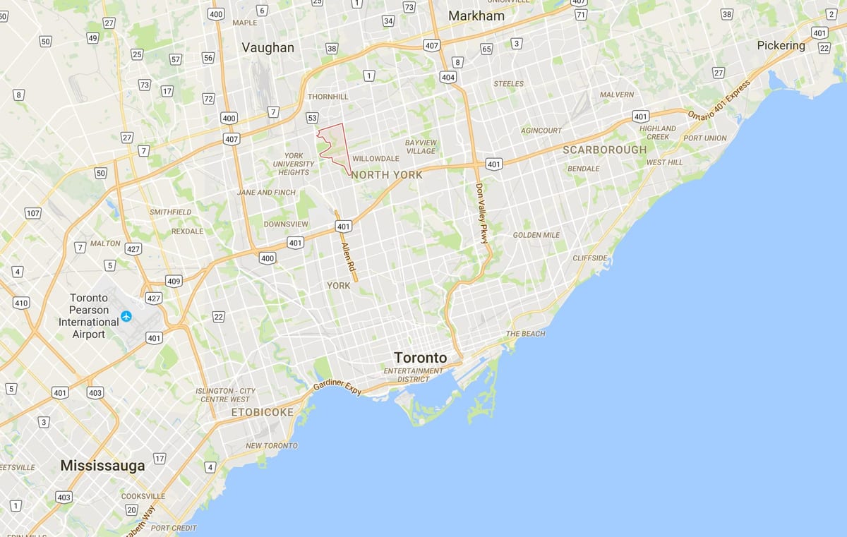 Mapa de Westminster–Branson provincia Toronto