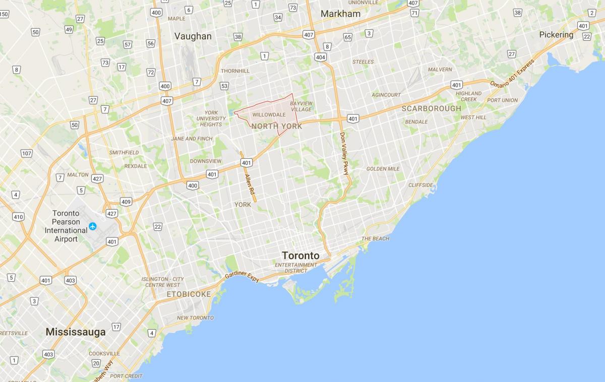 Mapa de Willowdale provincia Toronto