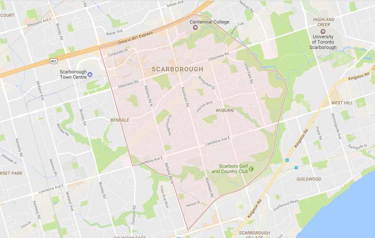 Mapa de Woburn barrio Toronto