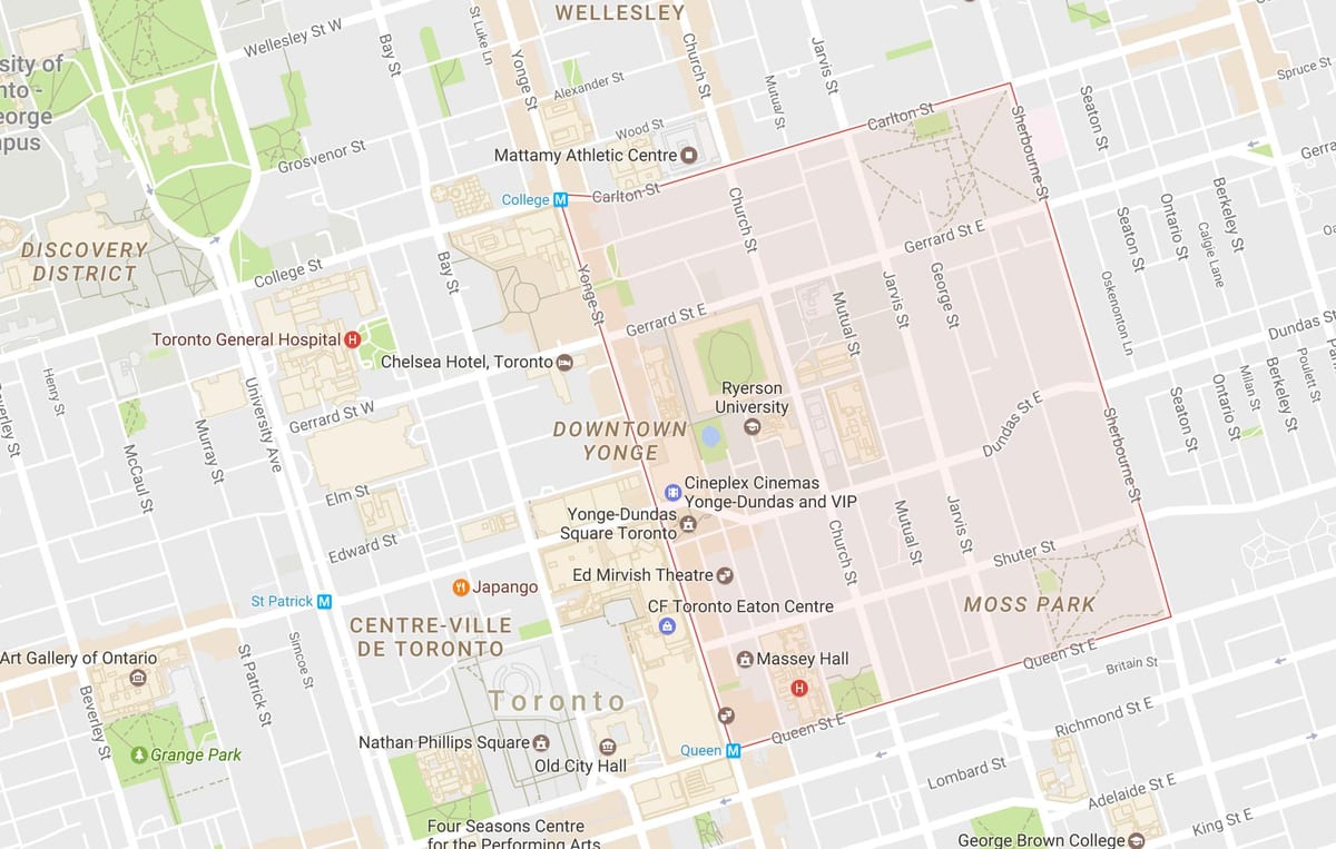 Mapa do Xardín da Provincia Toronto Cidade