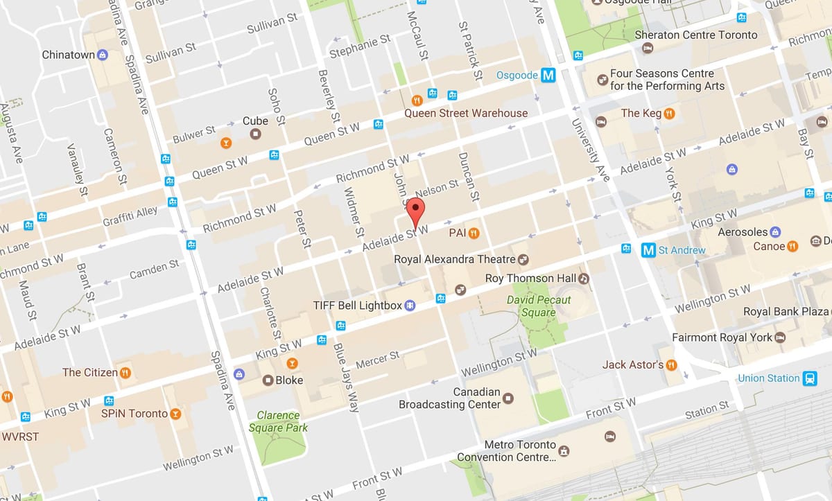 Mapa de John street Toronto