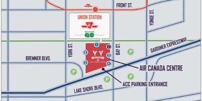 Mapa de Aire Canadá Centro de aparcamento - ACC