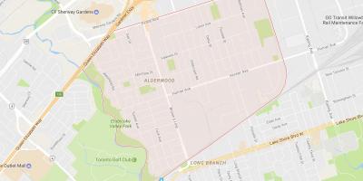 Mapa de Alderwood Parkview barrio Toronto