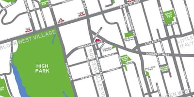 Mapa de Alta parque Toronto visión xeral
