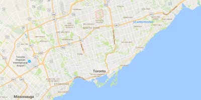 Mapa de Bayview Bosque – Steele provincia Toronto