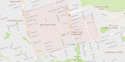 Mapa de Bedford barrio Parque Toronto