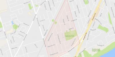 Mapa de Bidueiro Penedo Alturas barrio Toronto