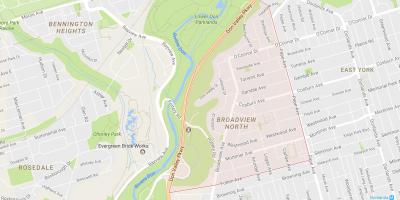 Mapa de Broadview Norte barrio Toronto