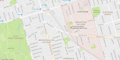 Mapa de Brockton Aldea barrio Toronto