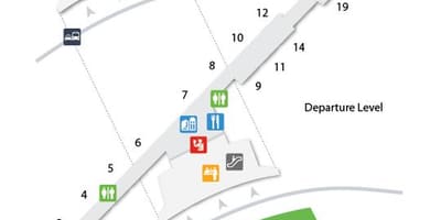 Mapa de Búfalo Niagara aeroporto de saída nivel