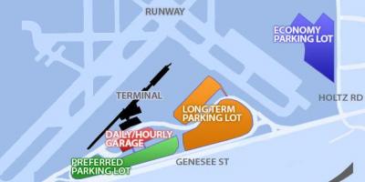 Mapa de Búfalo Niagara aparcamento do aeroporto