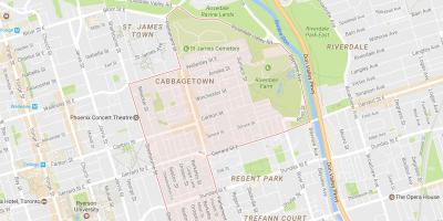 Mapa de Cabbagetown barrio Toronto