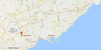Mapa do Centenario Parque provincia Toronto