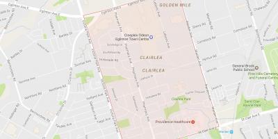 Mapa de Clairlea barrio Toronto