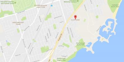 Mapa de Cliffside barrio Toronto