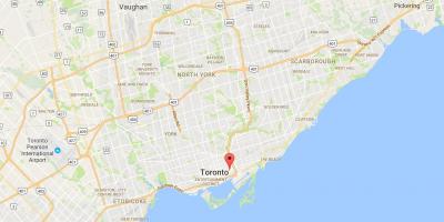 Mapa de Corktown provincia Toronto
