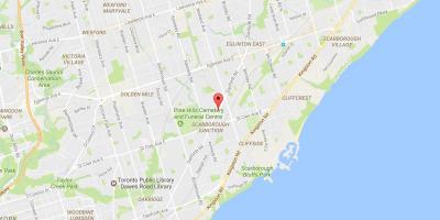 Mapa de Danforth estrada Toronto