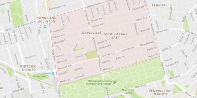 Mapa de Davisville Aldea barrio Toronto