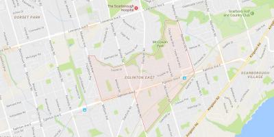 Mapa de Eglinton Leste barrio Toronto