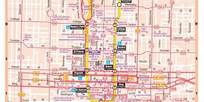 Mapa da estación de Metro centro de Toronto