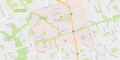 Mapa de Hillcrest Aldea barrio Toronto