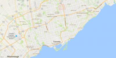 Mapa de Hillcrest Aldea provincia Toronto