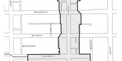 Mapa da Igrexa-Wellesley Aldea de empresas Área de Mellora Toronto