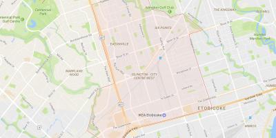 Mapa de Islington-Centro da Cidade Oeste barrio Toronto
