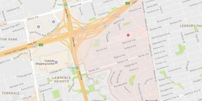Mapa de Lawrence Manor barrio Toronto