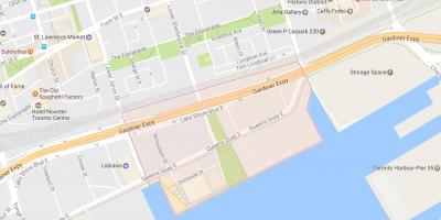 Mapa de Medio Bayfront barrio Toronto
