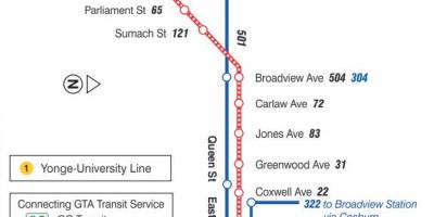 Mapa da liña de tranvía 503 Kingston Estrada