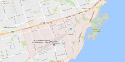 Mapa de Mimico barrio Toronto
