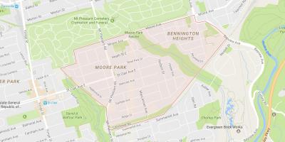 Mapa de Moore Park barrio Toronto