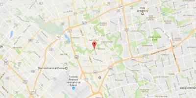 Mapa de Occidente Humber-Clairville barrio Toronto