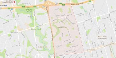 Mapa de Parkwoods barrio Toronto