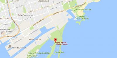 Mapa do porto Exterior marina Toronto