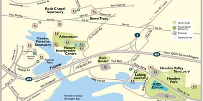 Mapa do Real xardín botánico de Toronto