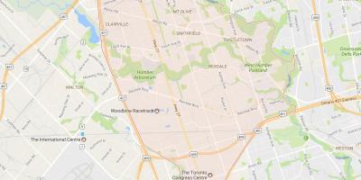 Mapa de Rexdale barrio Toronto
