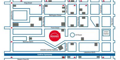 Mapa de Rogers centro de aparcamento